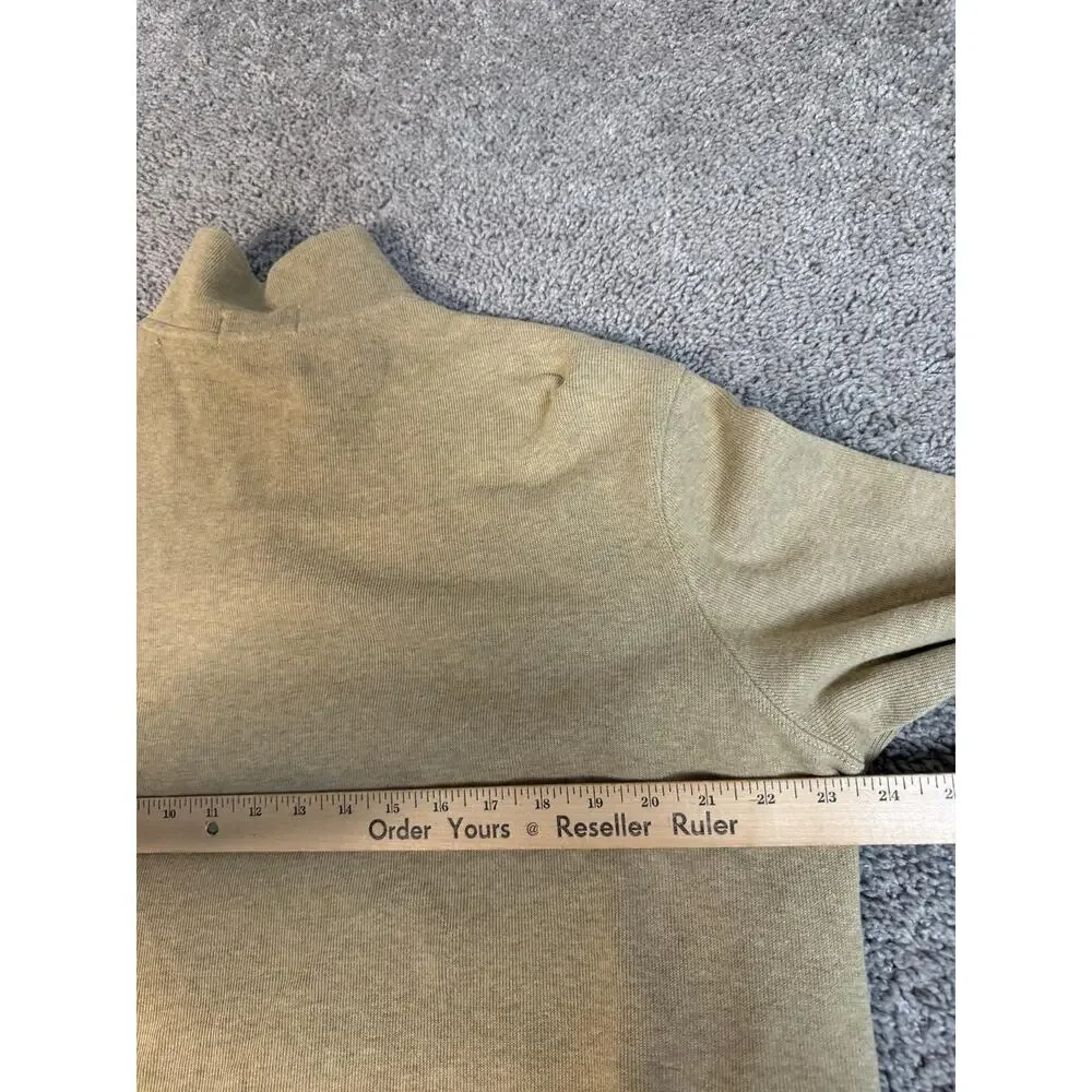 Polo Ralph Lauren Sweater Mens XL Beige Mock Neck 1/4 Zip Cotton Pullover